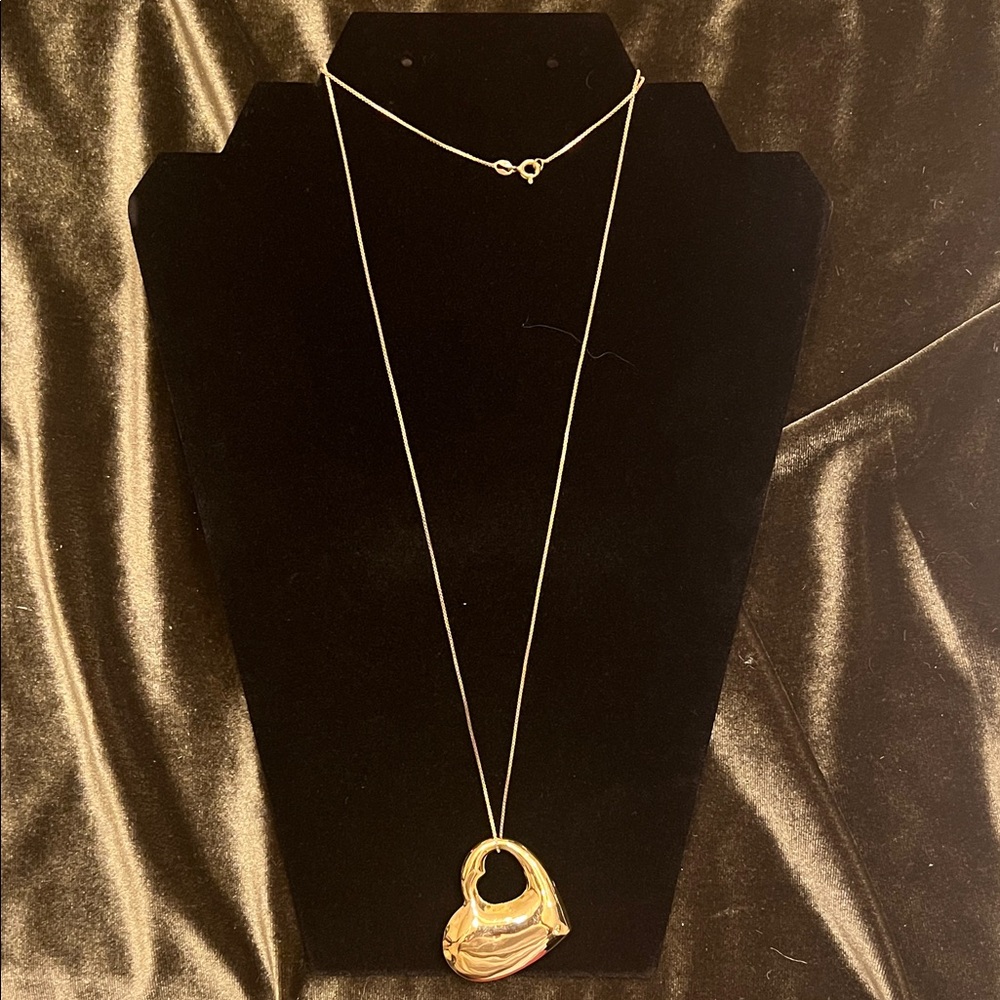 Danecraft Sterling Silver Gold-Plated Large Heart Pendant Necklace